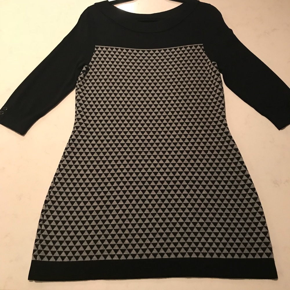 White House Black Market Tunic Top Black & Grey
